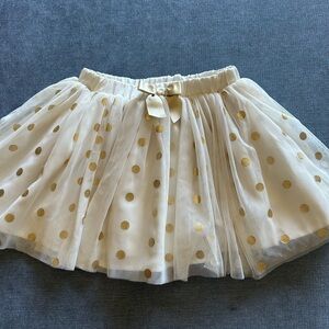 Cream and Gold Polka Dot Skirt